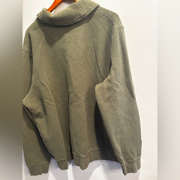L.L. Bean Men's Forest Green Zip-Up Sweater quilted textured winter - Picture 6 of 13